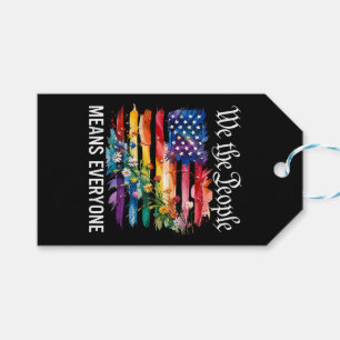 We The People Means Everyone Rainbow LGBT Gay Lesb Gift Tags