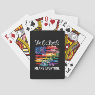 We The People Means Everyone Rainbow LGBT Gay Lesb Poker Cards