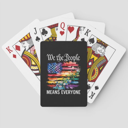 We The People Means Everyone Rainbow LGBT Gay Lesb Poker Cards