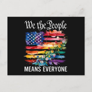 We The People Means Everyone Rainbow LGBT Gay Lesb Postcard