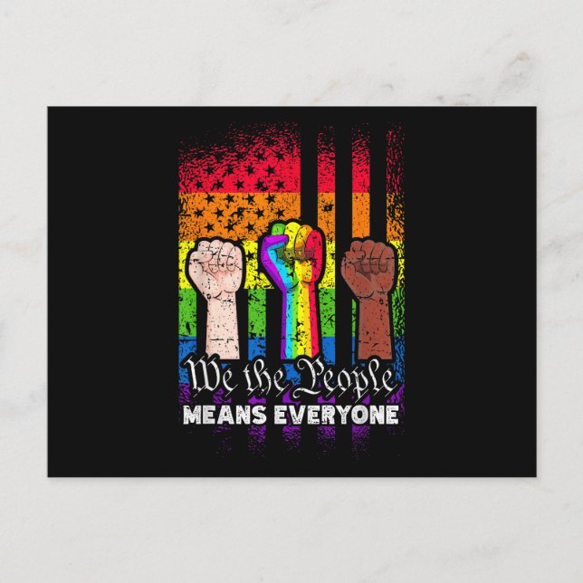 We The People Means Everyone US Constitution LGBT  Postcard (Front)