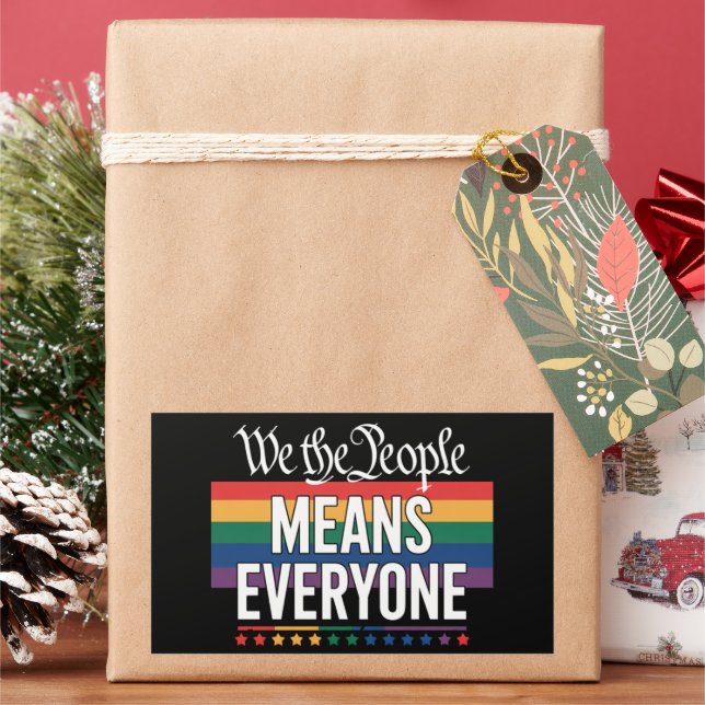 We The People Means Everyone US Constitution LGBT  Rectangular Sticker (Holiday)