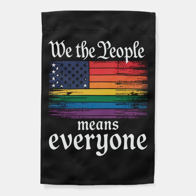 We The People Means Everyone USA Flag LGBTQ (Front)
