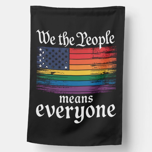 We The People Means Everyone USA Flag LGBTQ (Front)