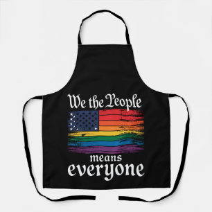 We The People Means Everyone USA Flag LGBTQ Apron