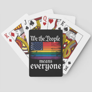 We The People Means Everyone USA Flag LGBTQ Poker Cards