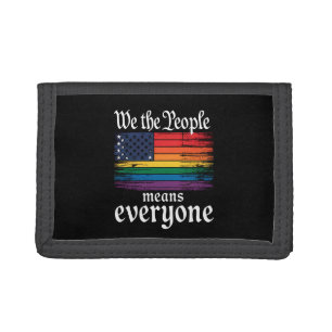 We The People Means Everyone USA Flag LGBTQ Tri-fold Wallet