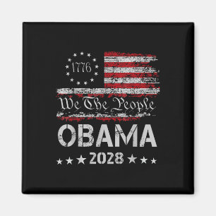 We The People Obama President 2028 Vintage Us Flag Magnet