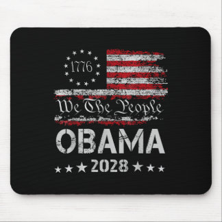 We The People Obama President 2028 Vintage Us Flag Mouse Pad
