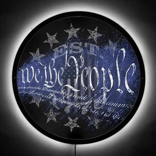 WE THE PEOPLE Patriotic 13 Stars and American Flag LED Sign