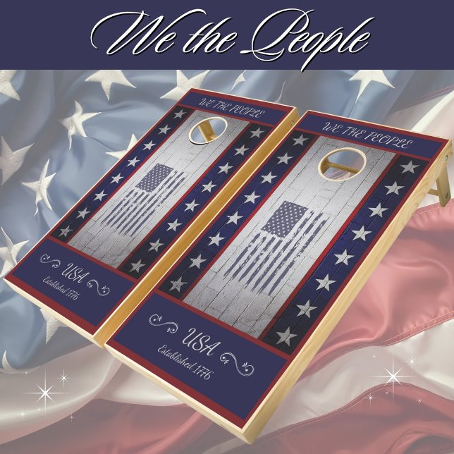 "We The People" Patriotic Family Cornhole Set (Creator Uploaded)