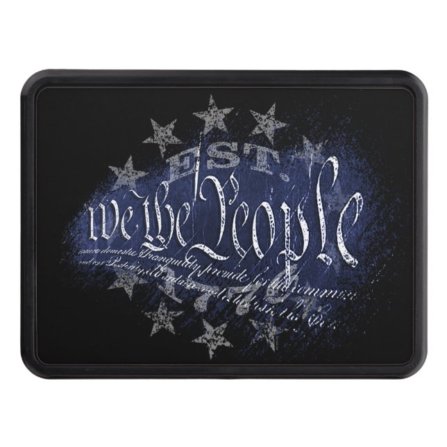 WE THE PEOPLE Patriotic Industrial American Flag Hitch Cover (Front)
