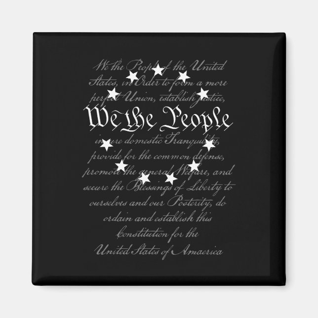 We The People Preamble Us Constitution 4th Of July Magnet (Front)