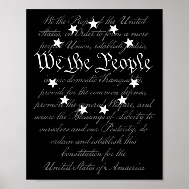 We The People Preamble Us Constitution 4th Of July Poster (Front)