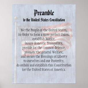 We the People, Preamble US Constitution Classroom Poster