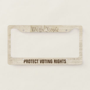 We The People Protect Voting Rights License Plate Frame