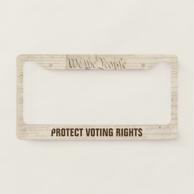 We The People Protect Voting Rights License Plate Frame (Front)