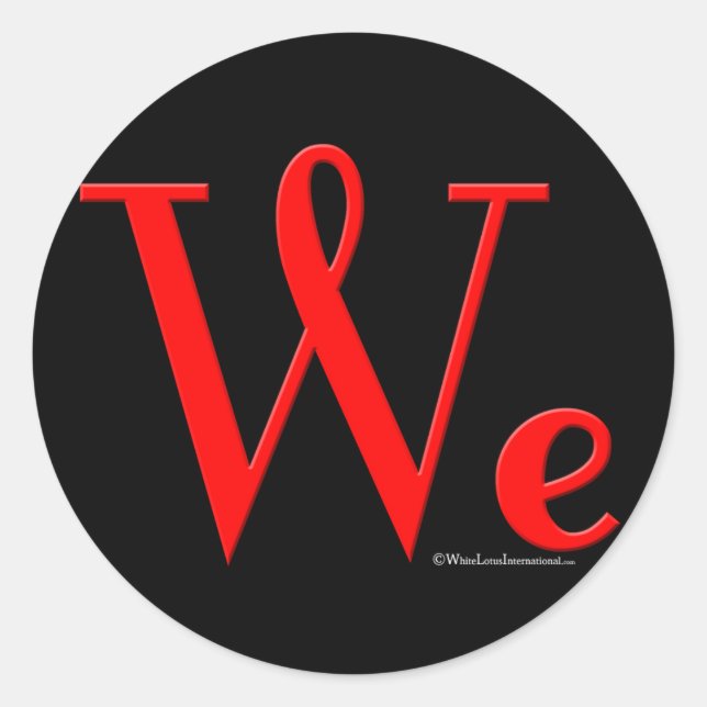 We The People Round Logo Black Sticker (Front)