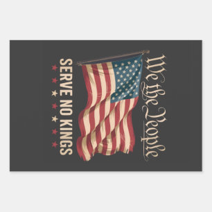 We The People Serve No King USA Patriotic  Wrapping Paper Sheets