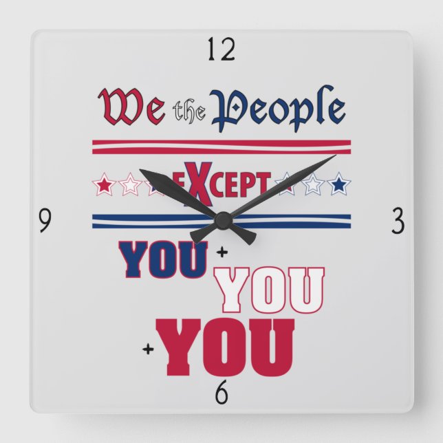 We the People   Square Wall Clock (Front)