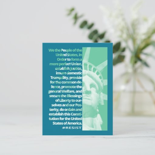 We The People Statue Of Liberty RESIST Postcard Zazzle