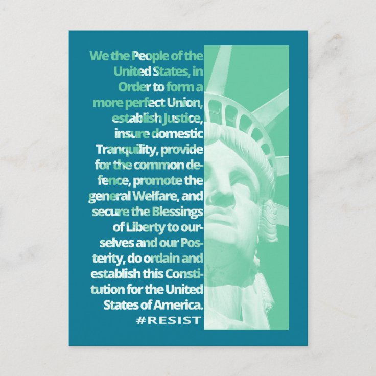 We The People Statue Of Liberty RESIST Postcard Zazzle