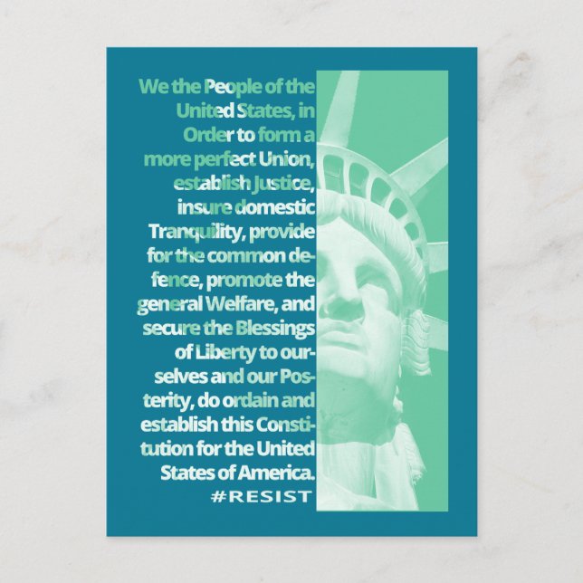 We The People Statue Of Liberty RESIST Postcard (Front)