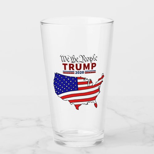 We The People Trump 2020 Glass Cup