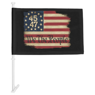 We The People Trump 45 47 Distressed Vintage Flag