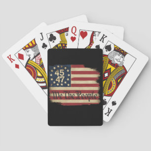 We The People Trump 45 47 Distressed Vintage Flag Poker Cards