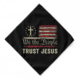 We The People Trust Jesus - USA Flag Christian Pat Bandana