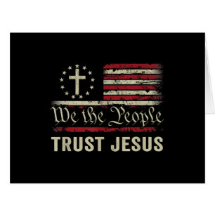 We The People Trust Jesus - USA Flag Christian Pat Cards