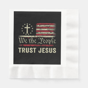 We The People Trust Jesus - USA Flag Christian Pat Napkins