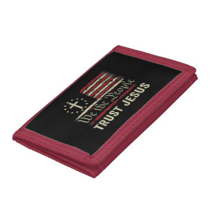 We The People Trust Jesus - USA Flag Christian Pat Trifold Wallet
