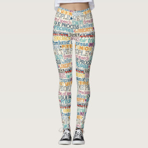 we the people typography leggings