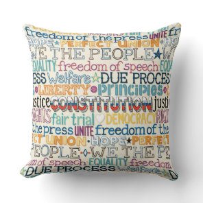 we the people typography throw pillow