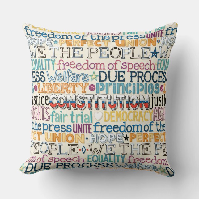 we the people typography throw pillow (Front)