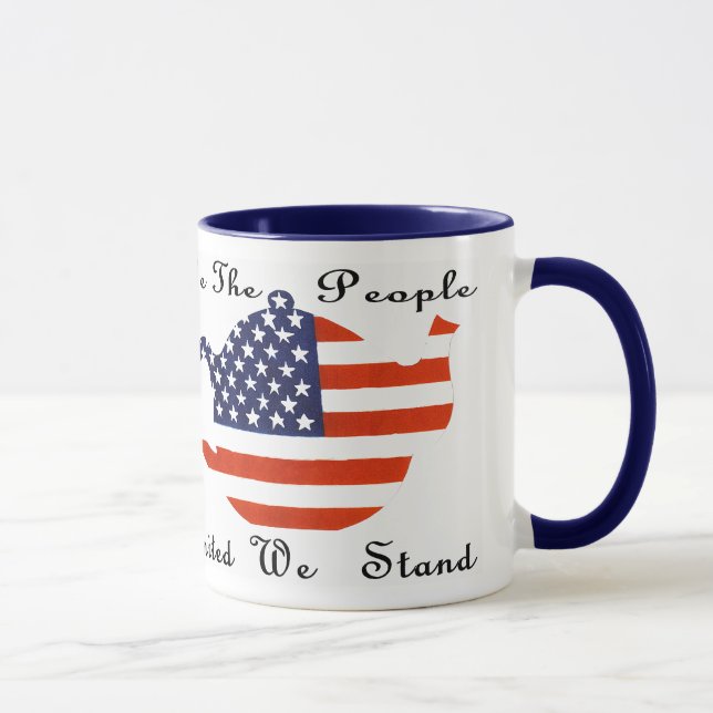 We The People United We Stand Ringer Tea Party Mug (Right)