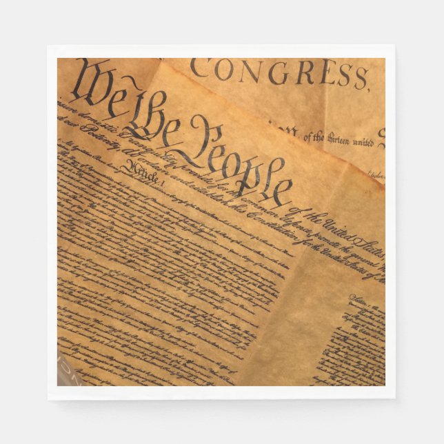 We the People US Constitution Fourth of July Party Napkins (Front)