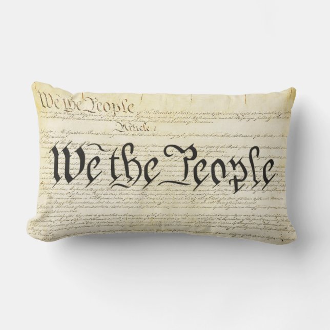 We The People US Constitution Lumbar Pillow (Front)