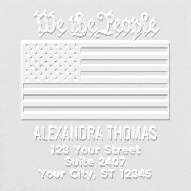 #We the People USA American Flag Name Address Embosser (Design)