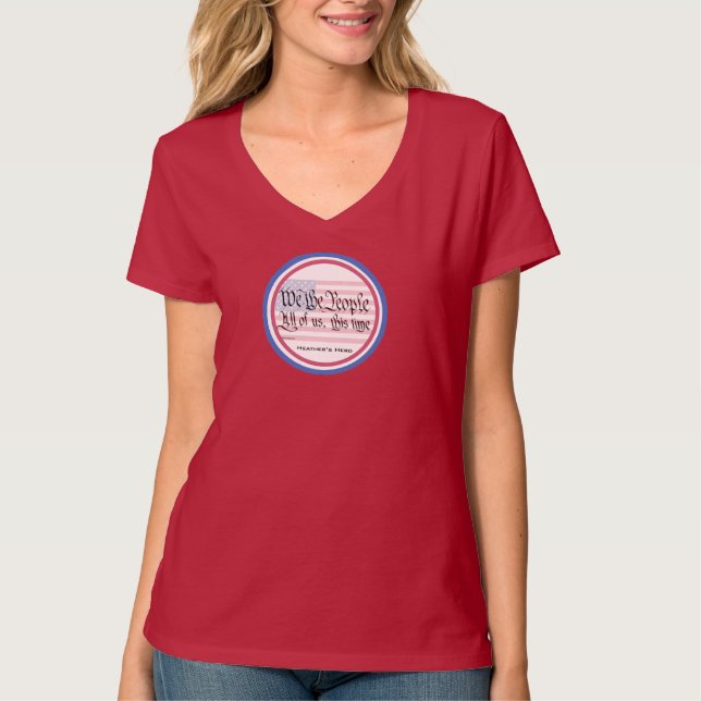 We, the People V-neck Women's T-shirt (Front)