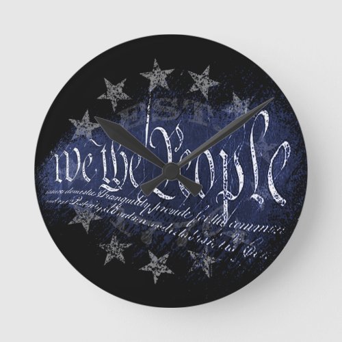 WE THE PEOPLE Vintage 13 Stars 1776 Round Clock