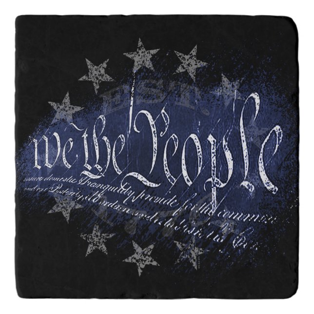 WE THE PEOPLE Vintage 13 Stars 1776 Trivet (Front)