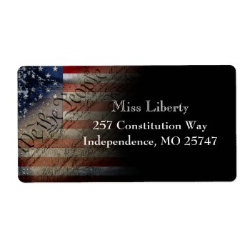 We The People Vintage American Flag Address Label by KDRDZINES at Zazzle