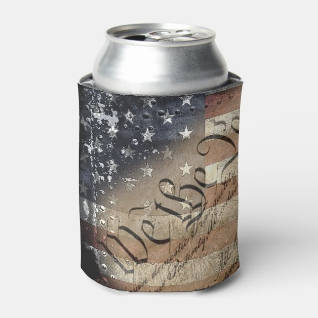 WE THE PEOPLE VINTAGE AMERICAN FLAG CAN COOLER (Can Front)