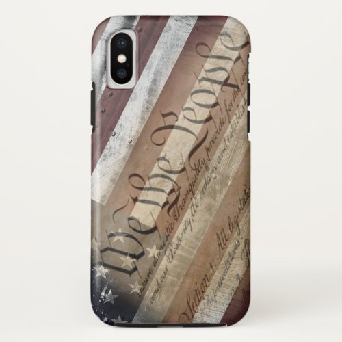 We The People Vintage American Flag iPhone X Case