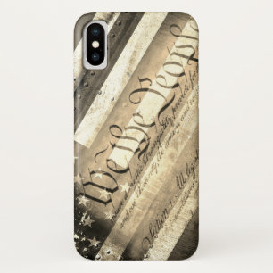 We The People Vintage American Flag iPhone X Case
