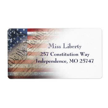 We The People Vintage American Flag Label by KDRDZINES at Zazzle