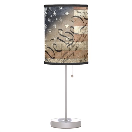 WE THE PEOPLE VINTAGE AMERICAN FLAG LAMP (Left)